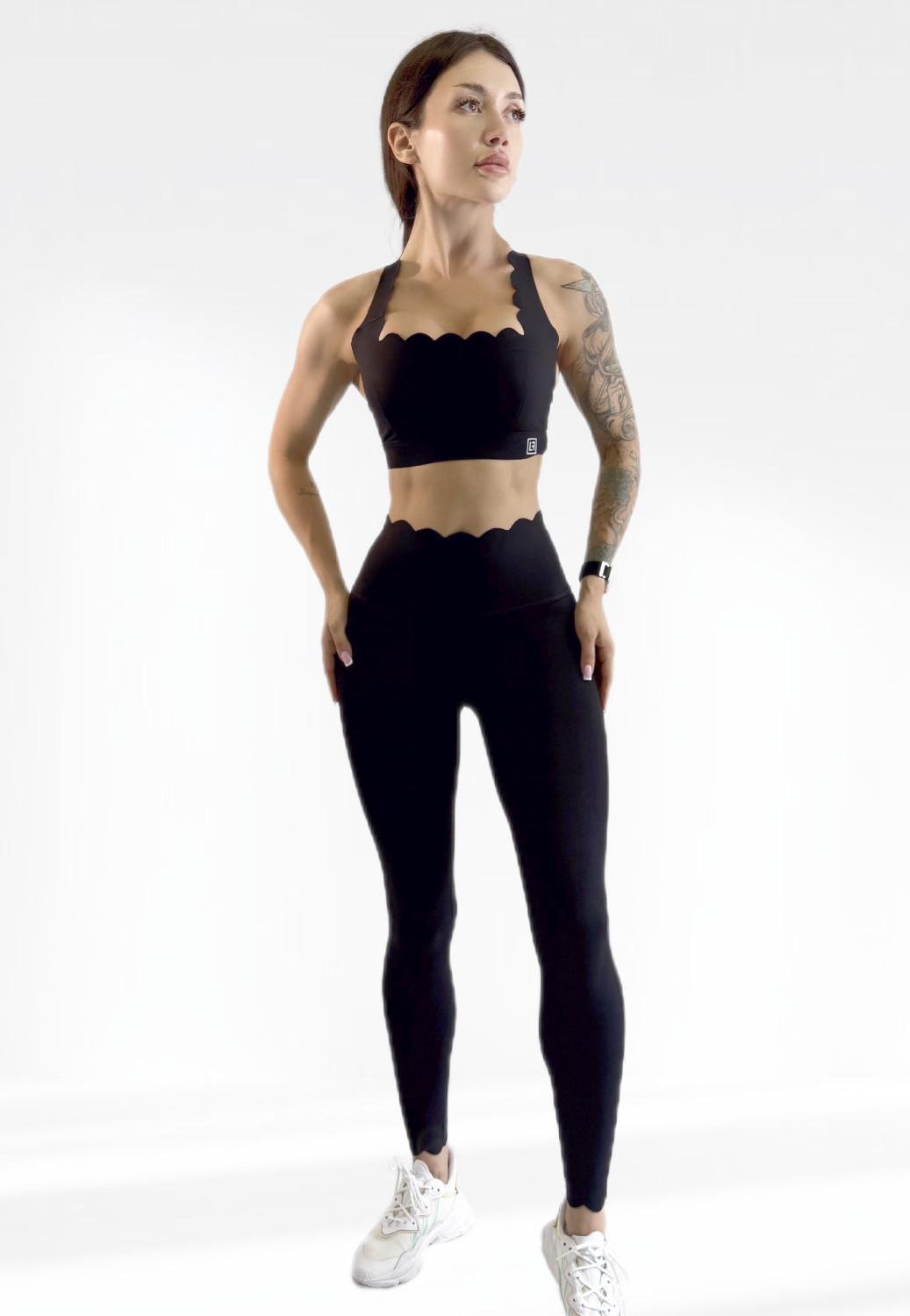 Костюм для фитнеса женский LILAFIT лосины/топ М Черный (LFS000148)