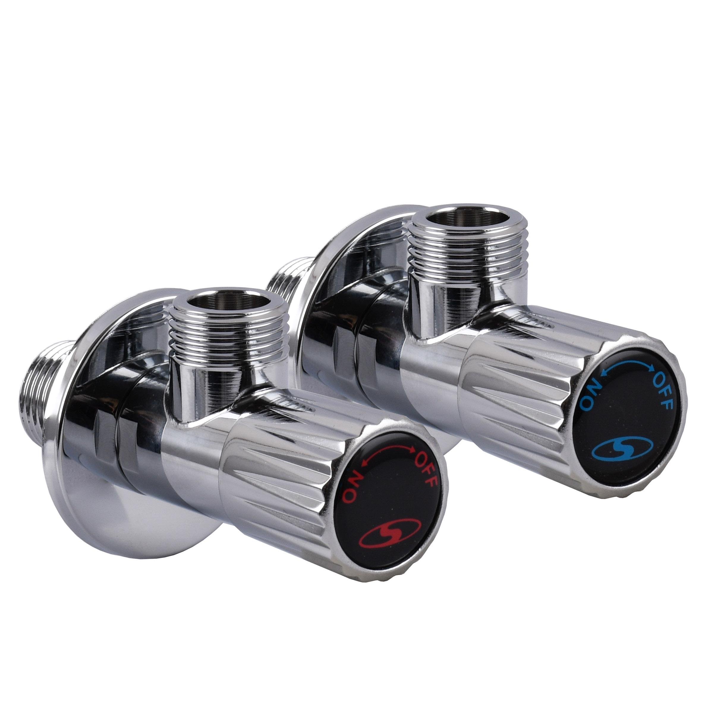 Кран кульовий побутовий Solomon Exclusive 9889 2шт 000029572 зв-зв кутовий (246805)
