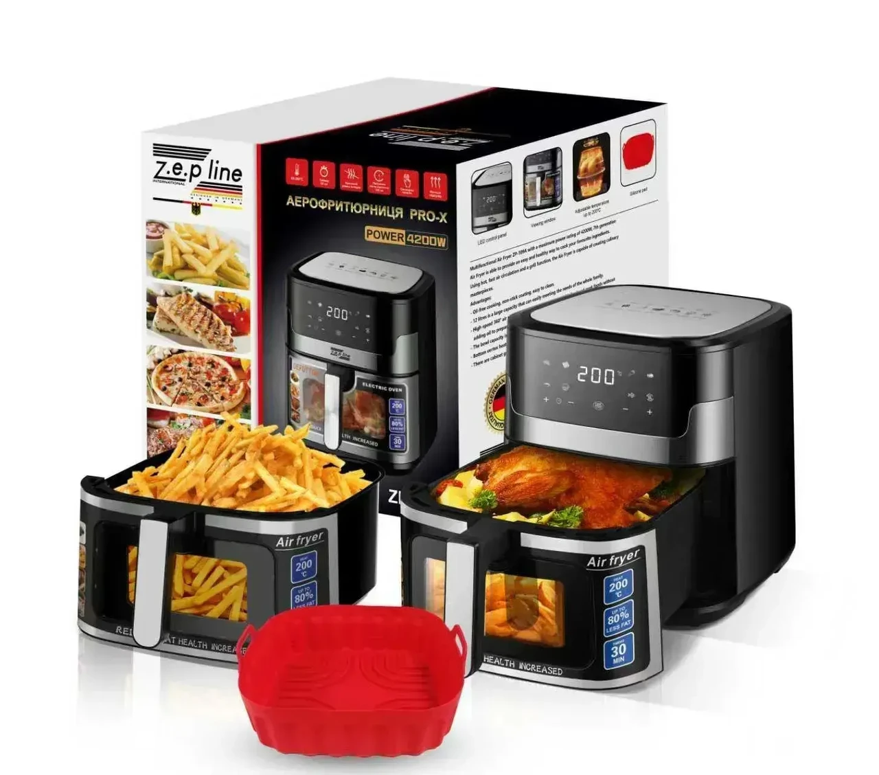 Мультипечь Zepline ZP-127 с чашей 12 л регулировкой температуры 8 автоматических программ 4000 Вт