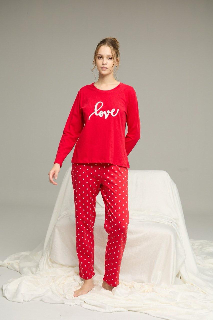 Пижама женская трикотажная Love L Красный (SS41137-А)