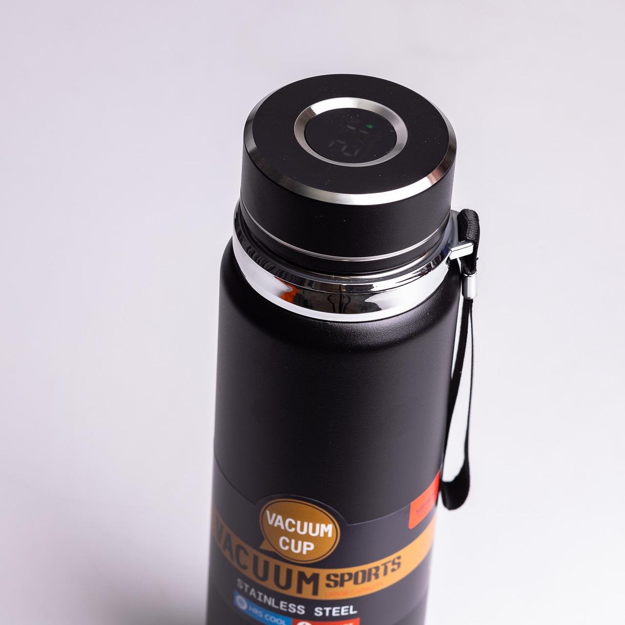 Термос Vacuum Sports з датчиком температури та ситечком 1 л Чорний - фото 5 Термос Vacuum Sports з датчиком температури та ситечком 1 л Чорний - фото 5