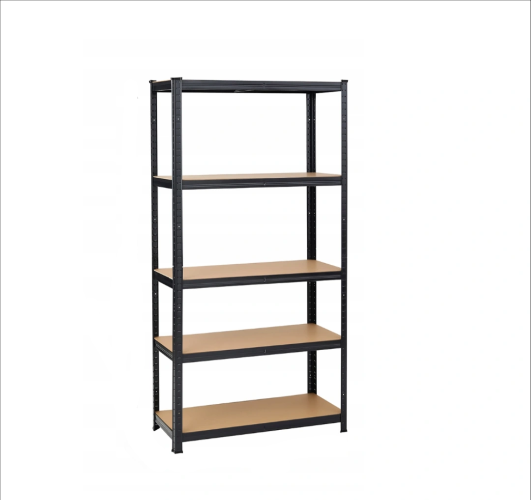 Стеллаж LEOBRO из стали 150х70х30 см 175кг/полка 5 полок МДФ Черный (LBR1131)