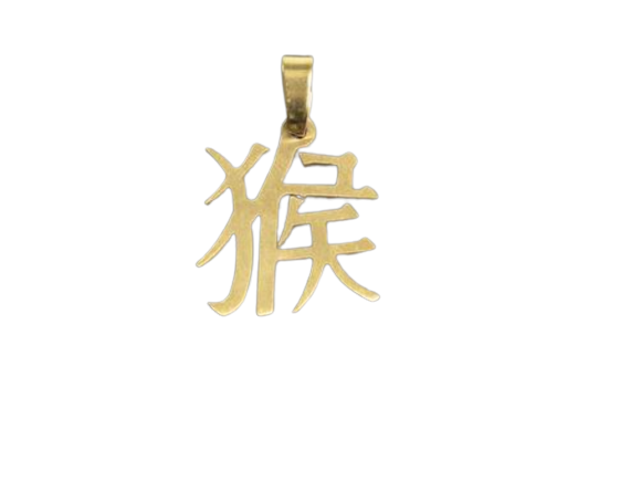Кулон зодіак Мавпа з медичної сталі 3,5x2,2x0,2 см (t30569)