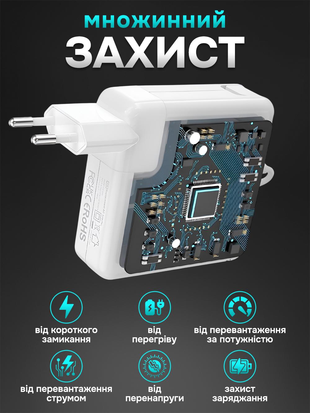 Зарядка Foxconn для Macbook air magsafe 2 45w Белый (58df5c47) - фото 6