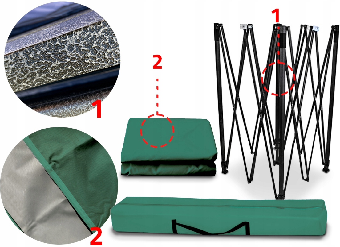 Павильон садовый Maltec 3х3 м 4 стены Зеленый (2237385647) - фото 3