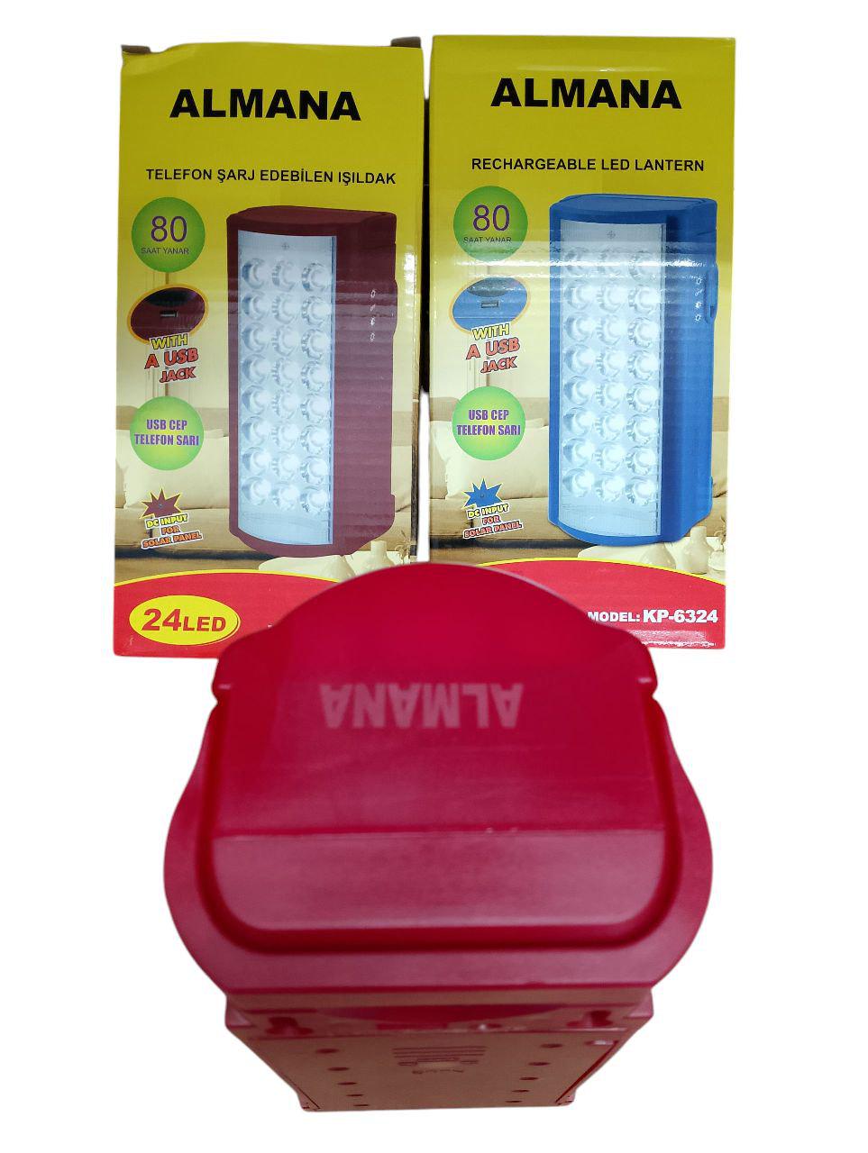 Фонарь аккумуляторный Almаna КР- 6324 24 SMD LED Красный (КР-6324) - фото 2 Фонарь аккумуляторный Almаna КР- 6324 24 SMD LED Красный (КР-6324) - фото 2