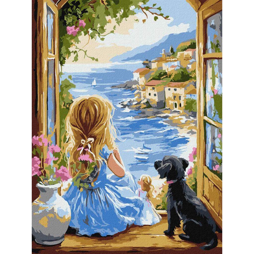 Набір для розпису по номерах Ideyka Мрійлива дівчинка КНО8493 30x40 см (MTT-193457)