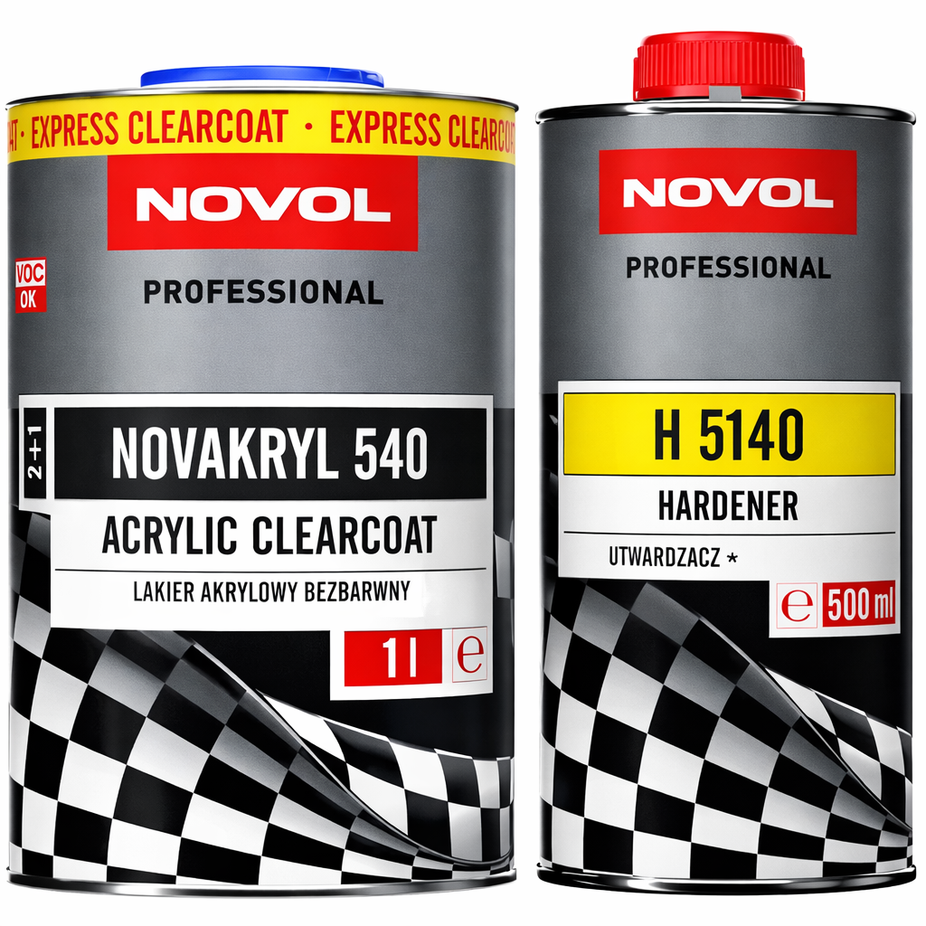Лак акриловый быстросохнущий NOVOL Novakryl 540 2:1 1 л/500 мл