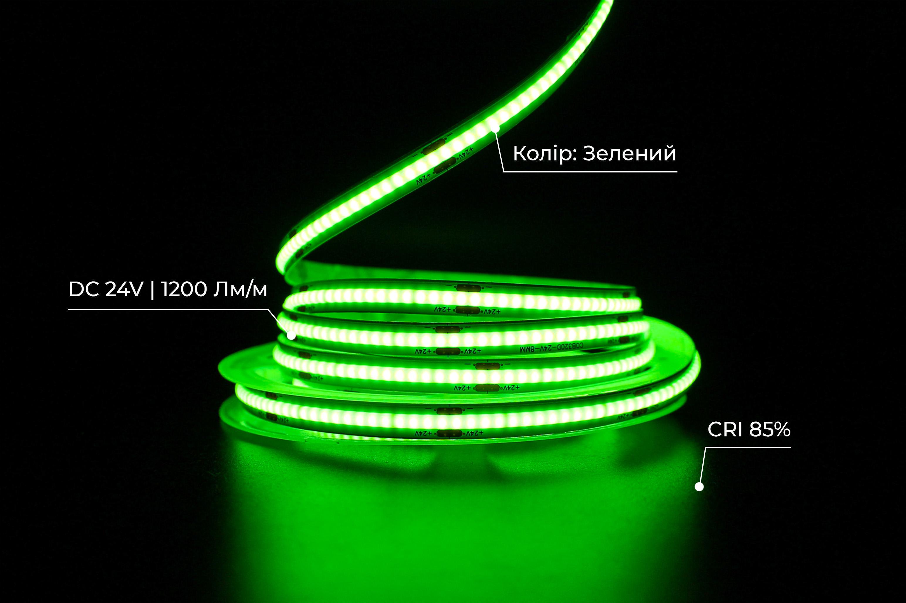Светодиодная лента Prolum СОВ 320 LED IP20 Series-PRO 24V Зеленый (28522837) - фото 4