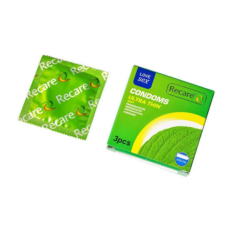 Презервативы Recare Ultra Thin Mint Condoms ультратонкие с ароматом мяты 3 шт. - фото 2