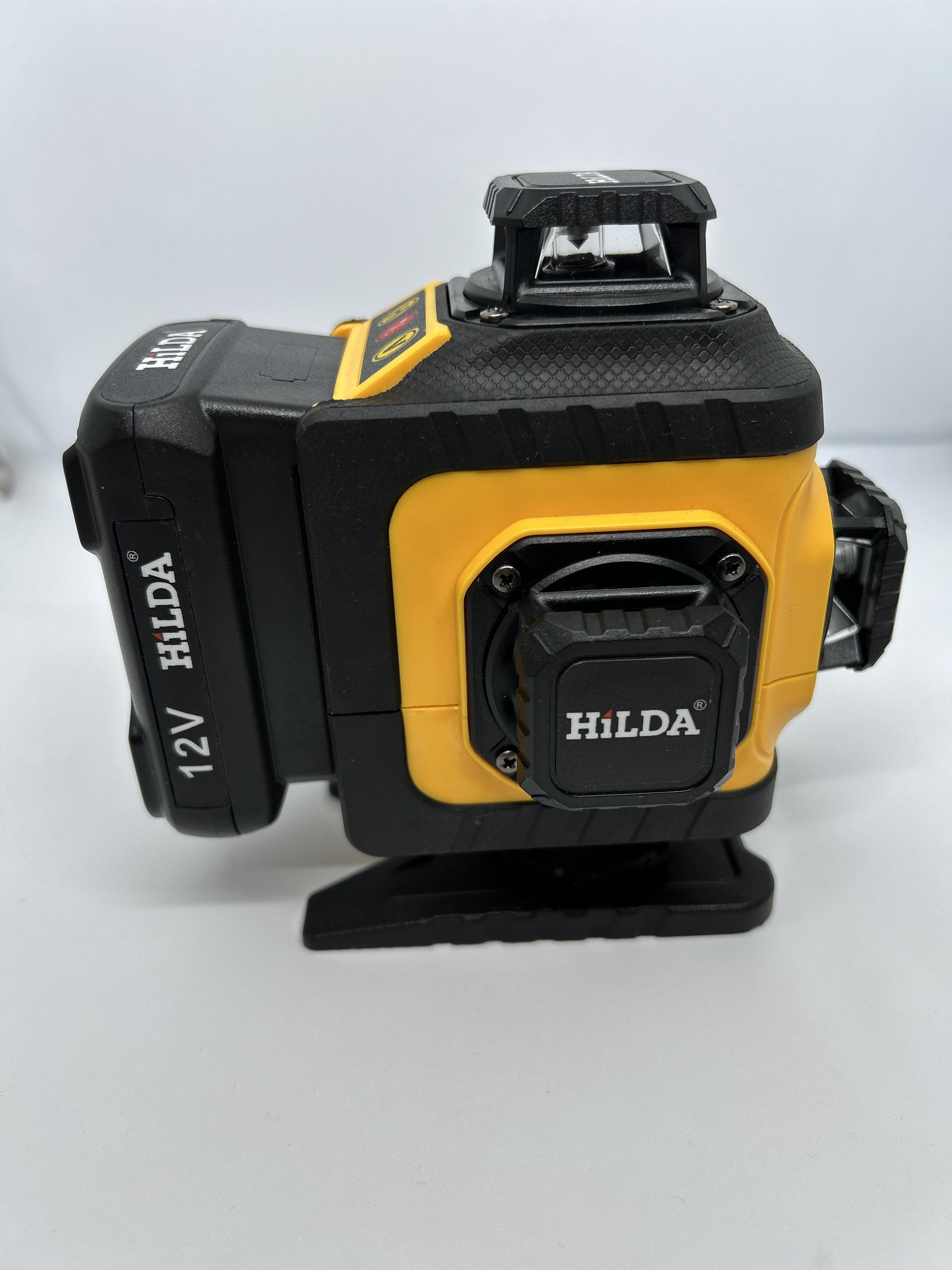 Лазерный уровень с зеленым лучом на 16 линий 360 градусов Hilda 4D Quick solution с поворотным основанием и башнями - фото 5