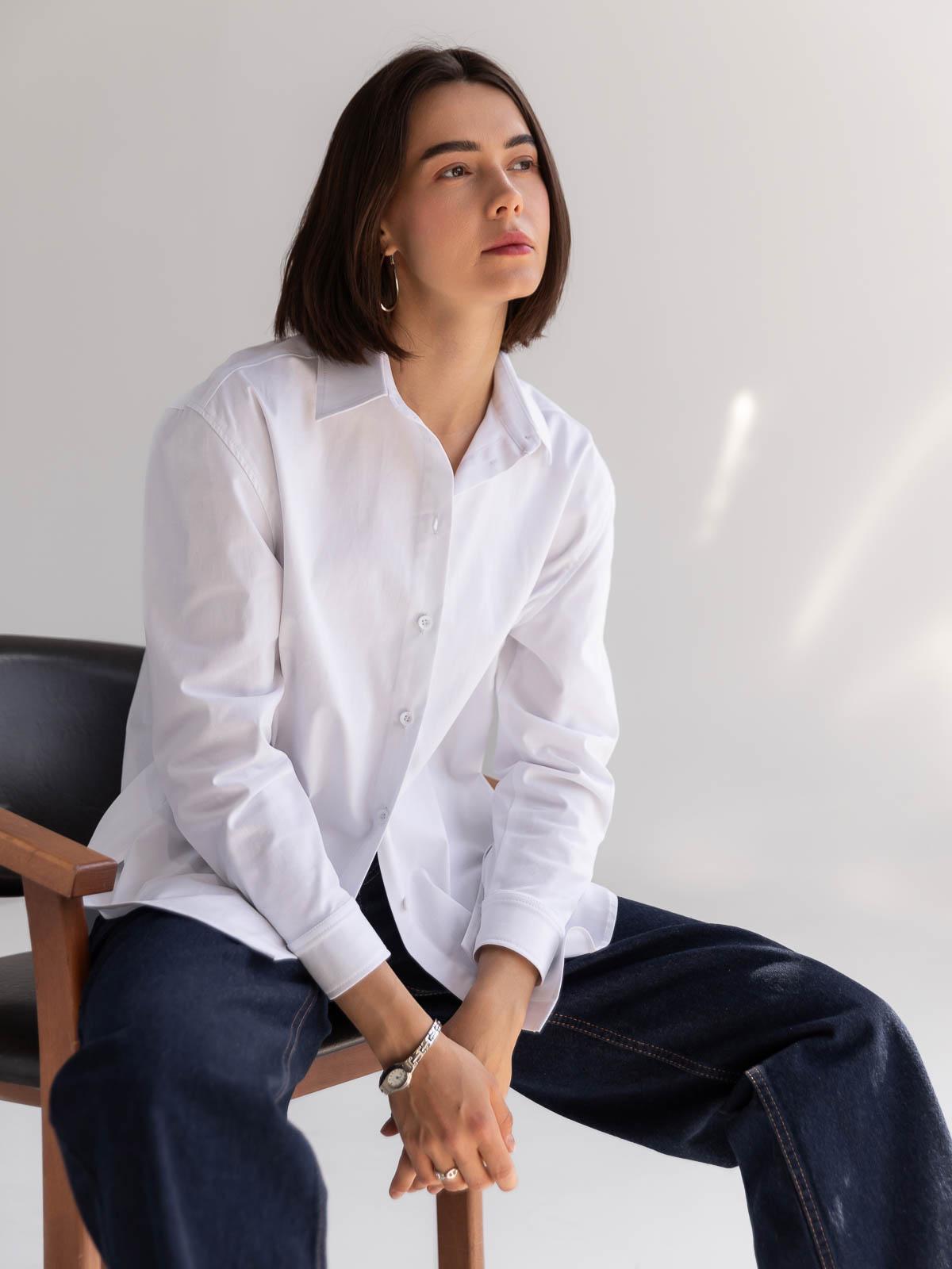 Сорочка жіноча котонова FROMUS XL Білий (9507-1) - фото 5 Сорочка жіноча котонова FROMUS XL Білий (9507-1) - фото 5