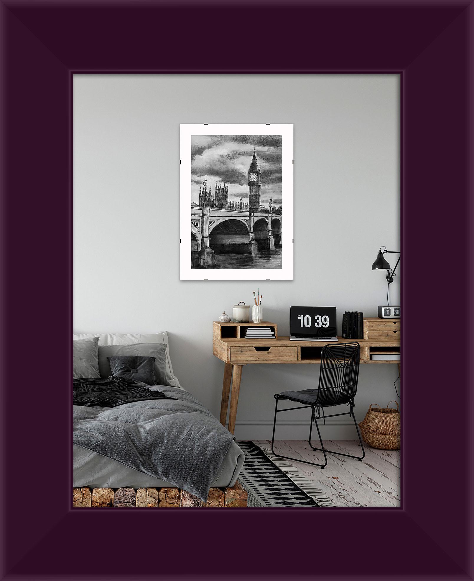 Фоторамка деревянная EmojiFrame 15х20 см AH3322-02 пластиковое стекло 0,8 мм Фиолетовый - фото 1