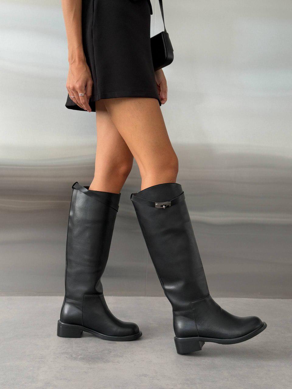 Чоботи жіночі шкіряні демісезонні р. 38 24,5 см Чорний (11615 2) - фото 6 Чоботи жіночі шкіряні демісезонні р. 38 24,5 см Чорний (11615 2) - фото 6