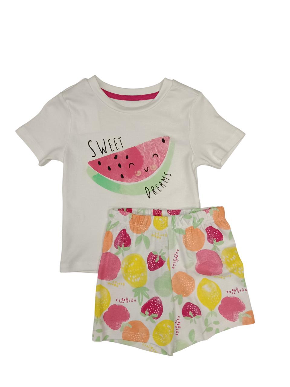 Комплект дитячий для дівчинки PRIMARK футболка та шорти 80 см Білий (0658)