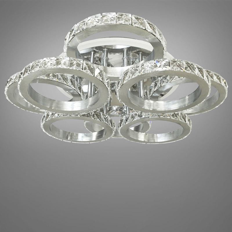 Потолочная люстра LED с диммером и RGB подсветкой DS-18002/4+4NEW HR LED RGB dimmer 110W Хром