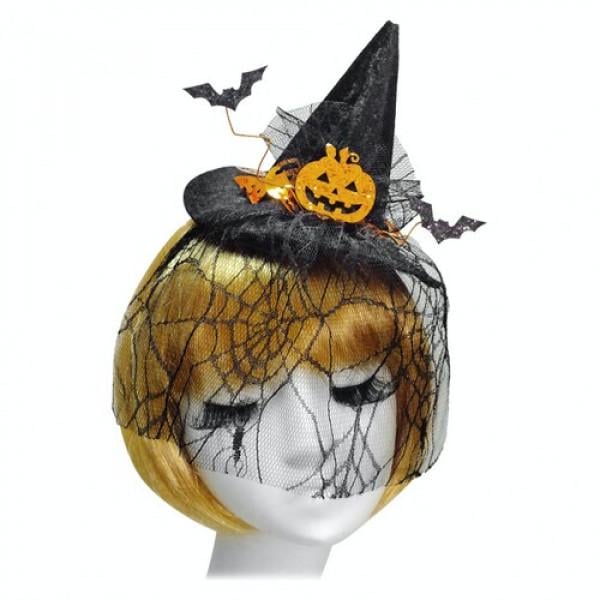 Декор на Хэллоуин Seta Колпак Юная ведьмочка с тыквой Shine (18-968BLK-OR)