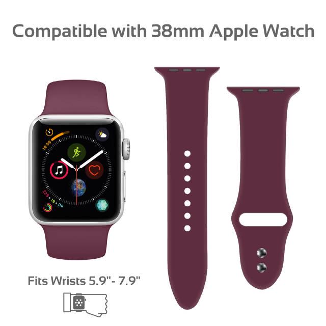 Силиконовый ремешок Promate Oryx-38ML для Apple Watch 38-40 мм Maroon - фото 4