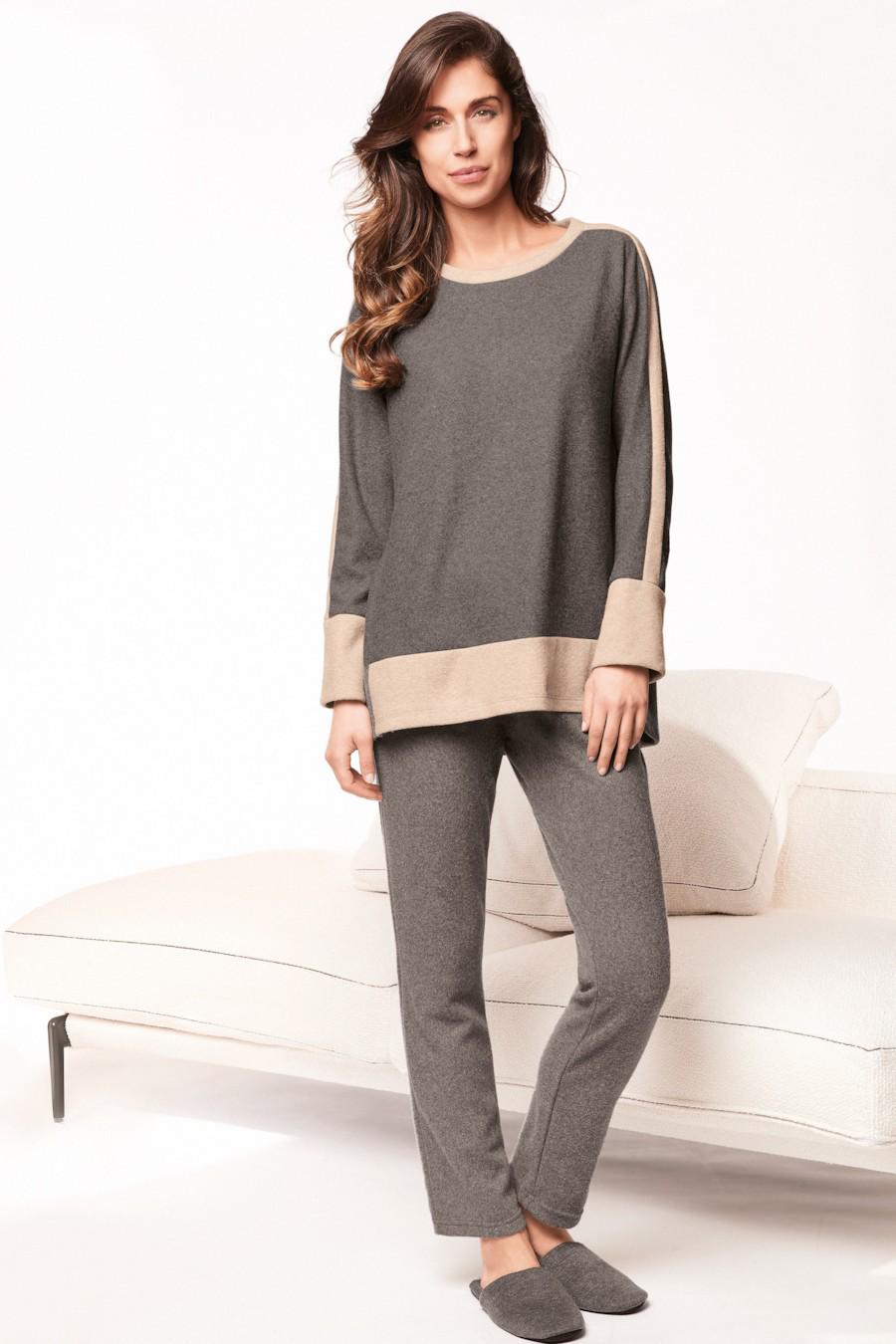 Комплект Lormar джемпер/брюки р. 48/XL Серый/Бежевый (69987)