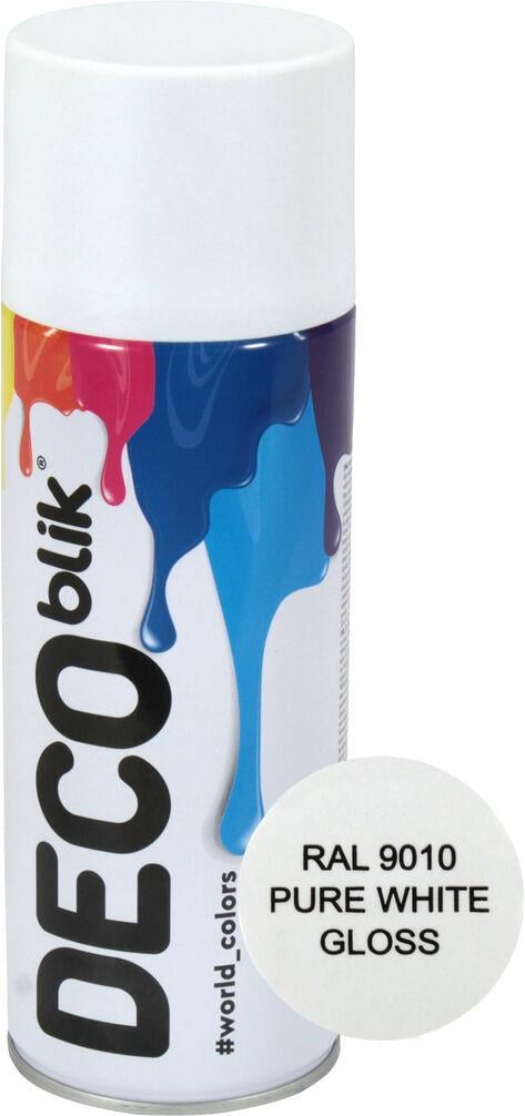 Аэрозольная краска Deco Blik RAL 9010 400 мл Белый глянцевый (0100333)