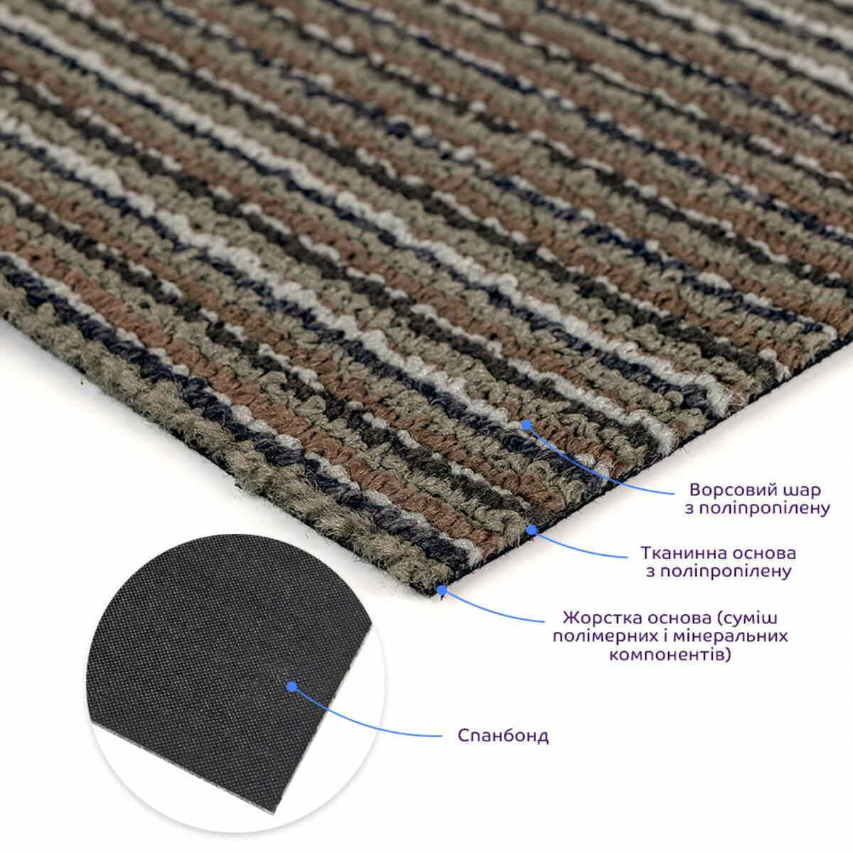 Килимова плитка без клейового шару 500х500х4 мм Коричнево-сірий (SW-00002714) - фото 2