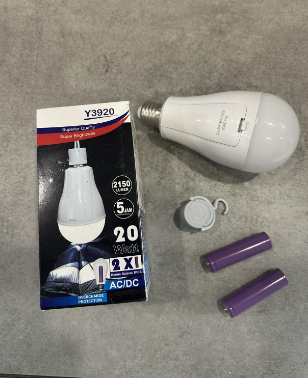 Светодиодная лампочка Y-3920 20W E27 6500K с двумя аккумуляторами и крючком - фото 2