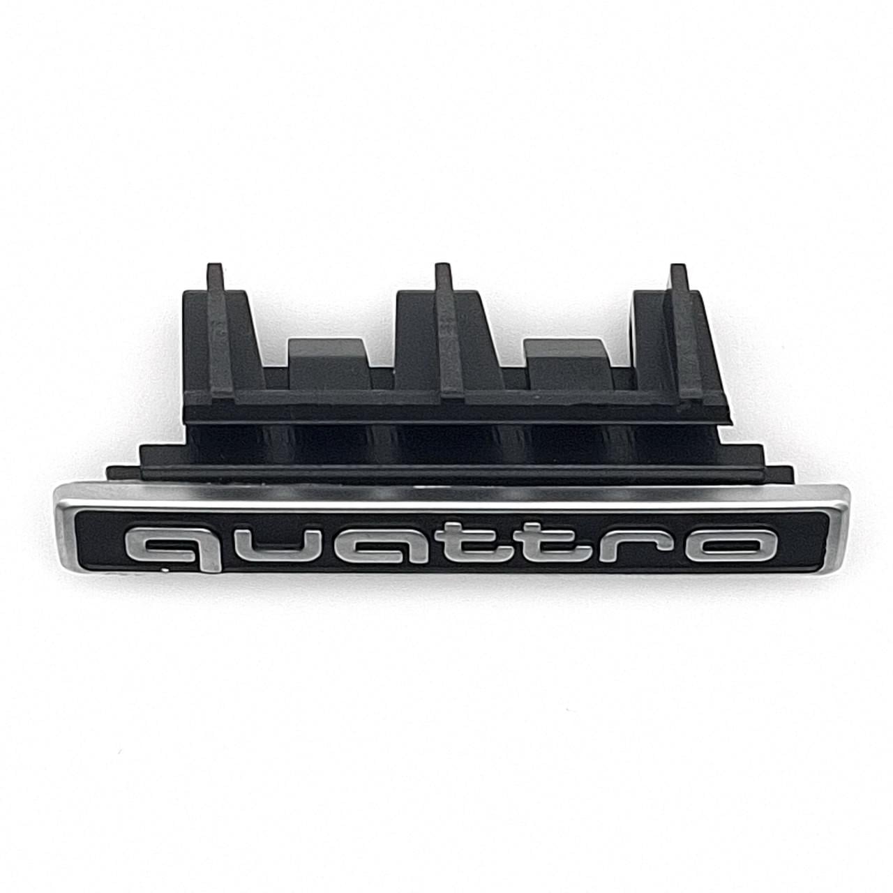 Эмблема радиаторной решетки Quattro Audi 70х10 мм Хром/Черный (8KO 853 736 B A4 B8 A6 C7)