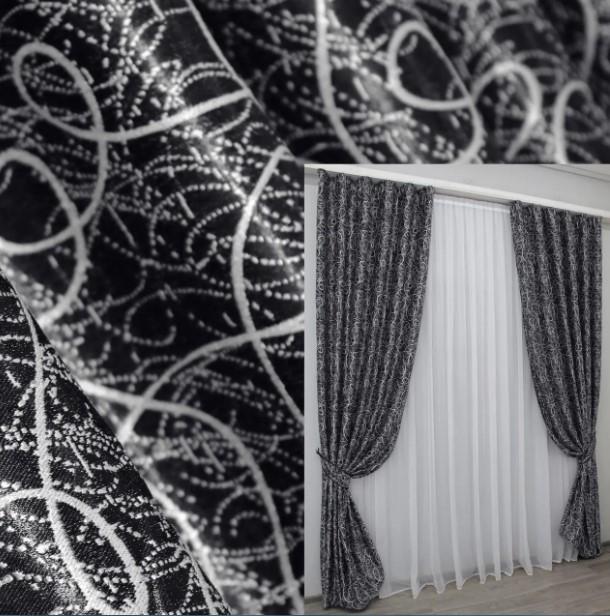 Шторы в гостиную/спальню Жаклин двухсторонний блекаут 1,5х2,7 м 2 шт. Черный (670ш) - фото 5 Шторы в гостиную/спальню Жаклин двухсторонний блекаут 1,5х2,7 м 2 шт. Черный (670ш) - фото 5
