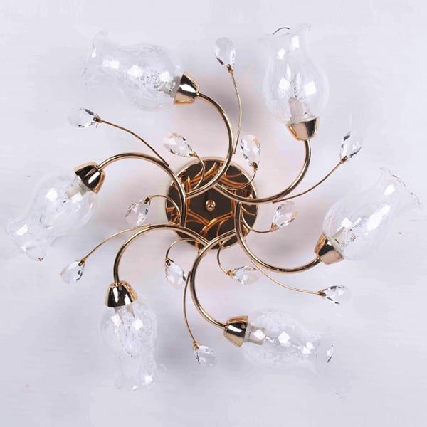 Люстра стельова Flora з 6 прозорими плафонами у формі квітки (ML005 / 6)