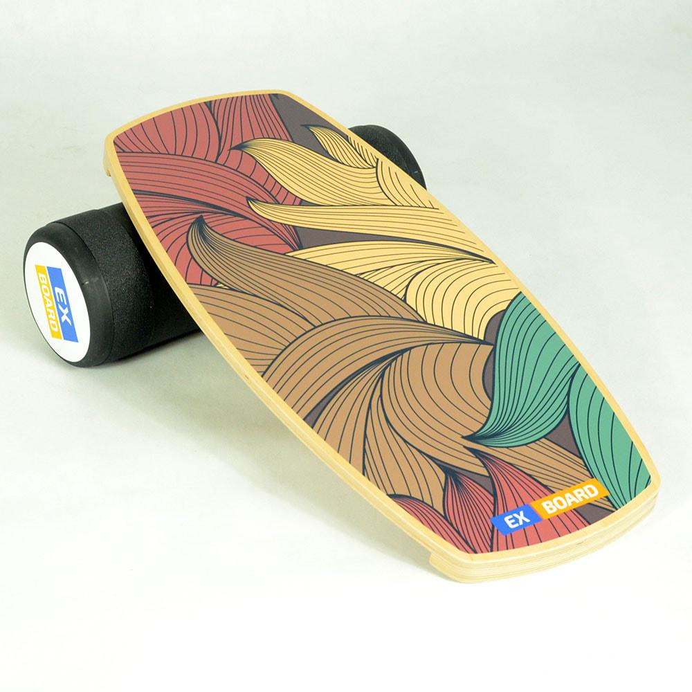 Балансборд Ex-board Leaf черный валик 16 см литой (EX31) - фото 2