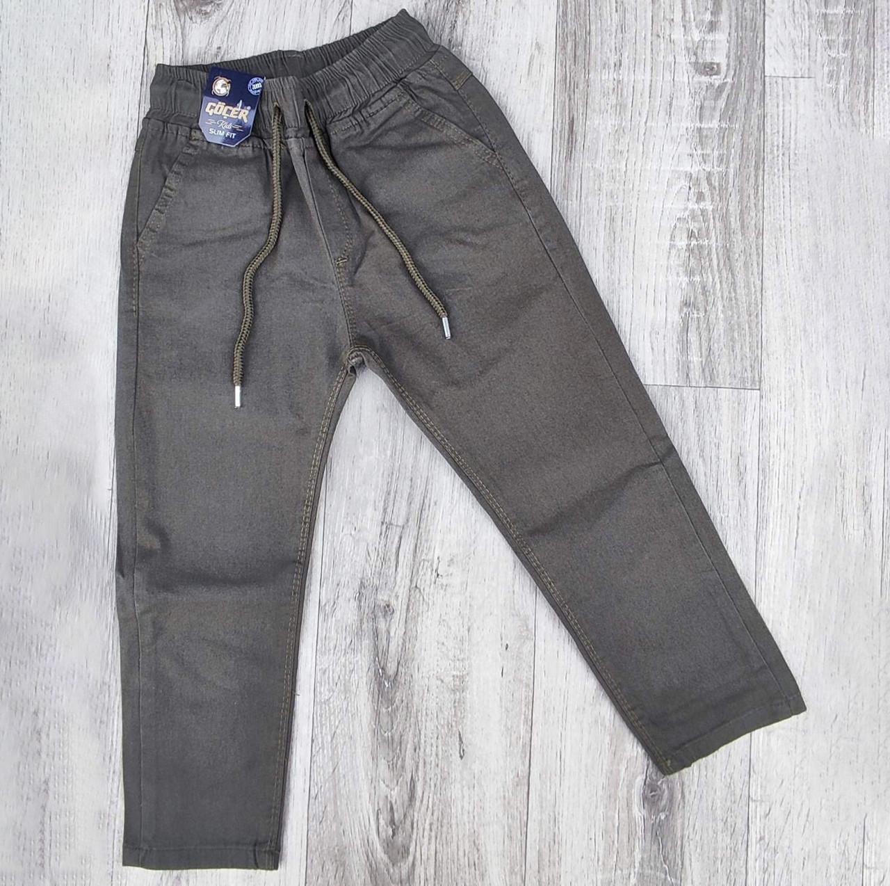 Штаны для мальчика Gocer хлопчатобумажные с карманами на 9 лет 134 см Хаки (34322)