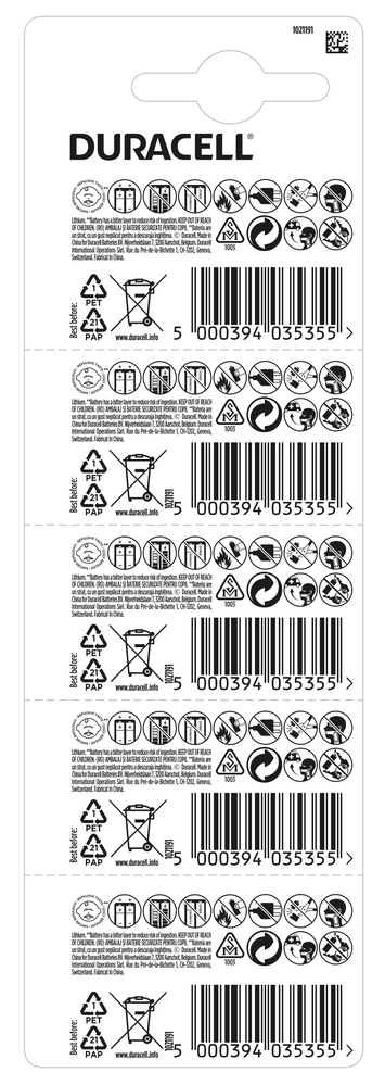 Батарейка Duracell CR2032 DSN 5 шт. (UG-5020441/5019700/5007682/5010974/) - фото 2 Батарейка Duracell CR2032 DSN 5 шт. (UG-5020441/5019700/5007682/5010974/) - фото 2