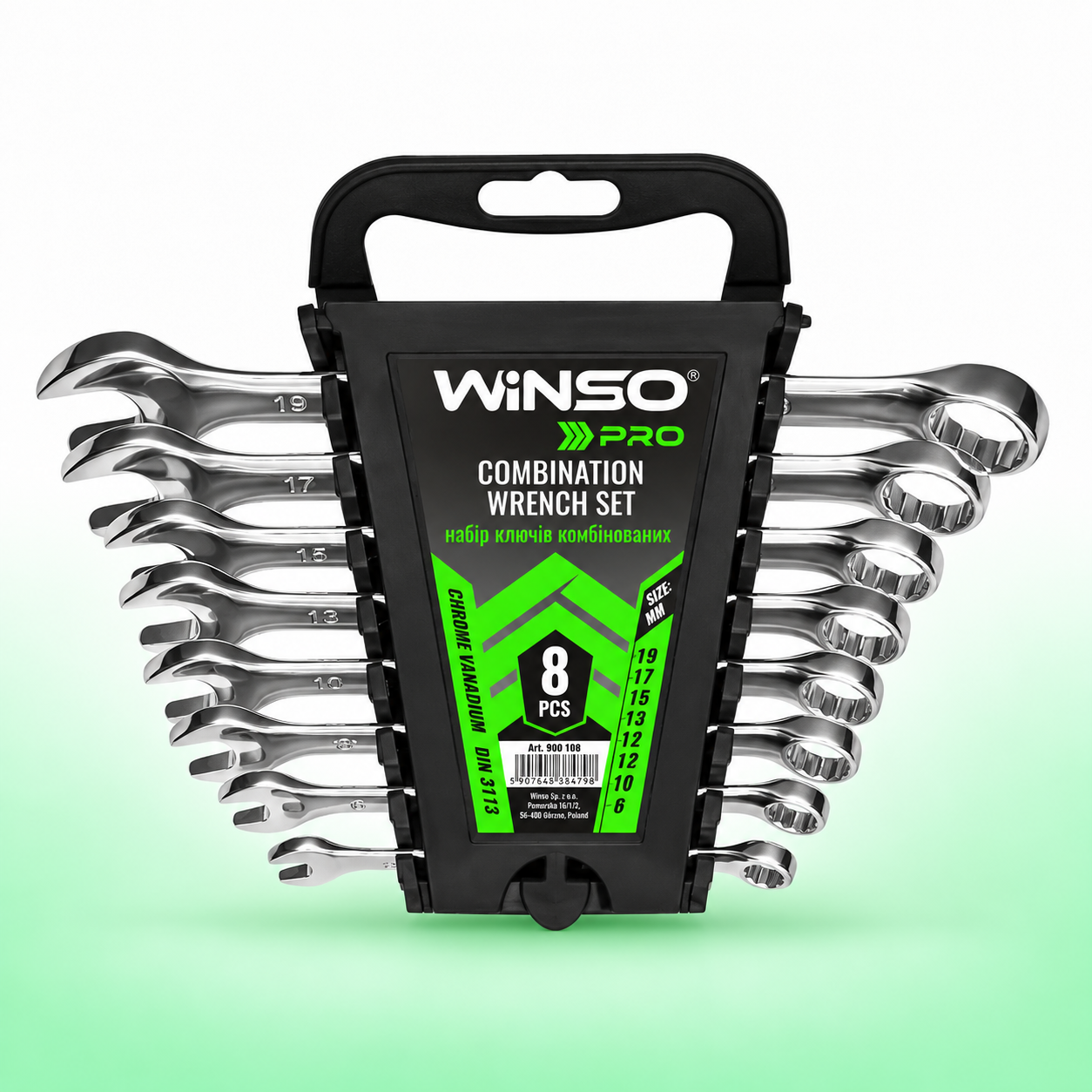 Набор комбинированных ключей WINSO PRO 8 шт. 8-19 мм CR-V
