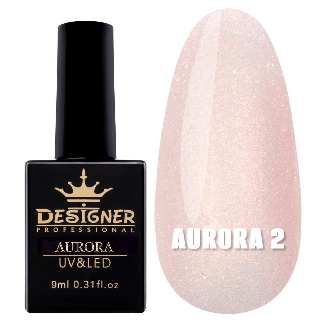 Гель-лак для дизайну Aurora Дизайнер з ефектом втирання 9 мл №2
