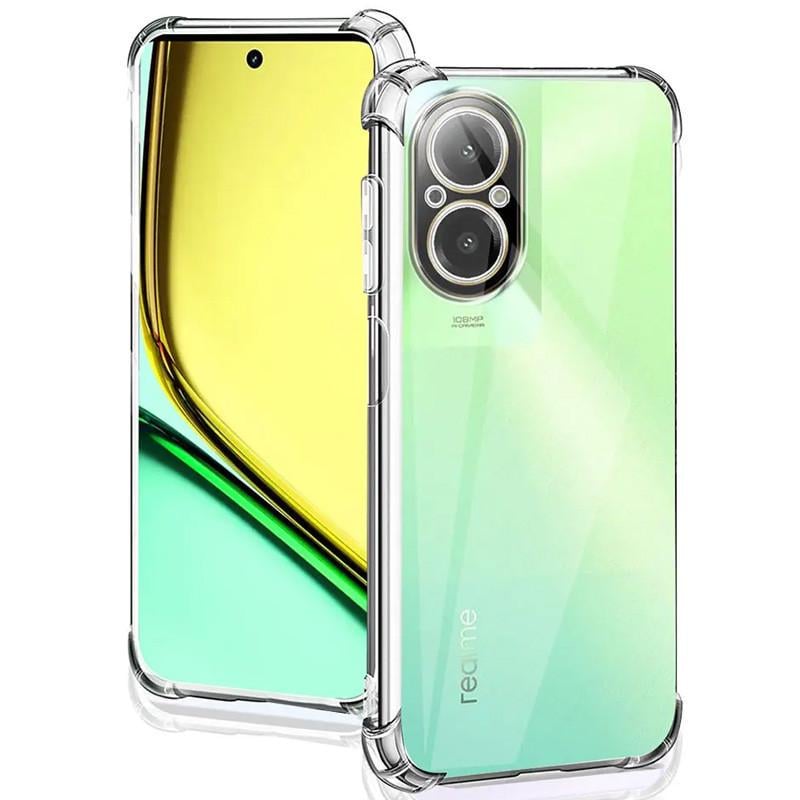 Противоударный TPU чехол GETMAN Ease logo усиленные углы Full Camera для Realme C67 4G Прозрачный (Безцветный)