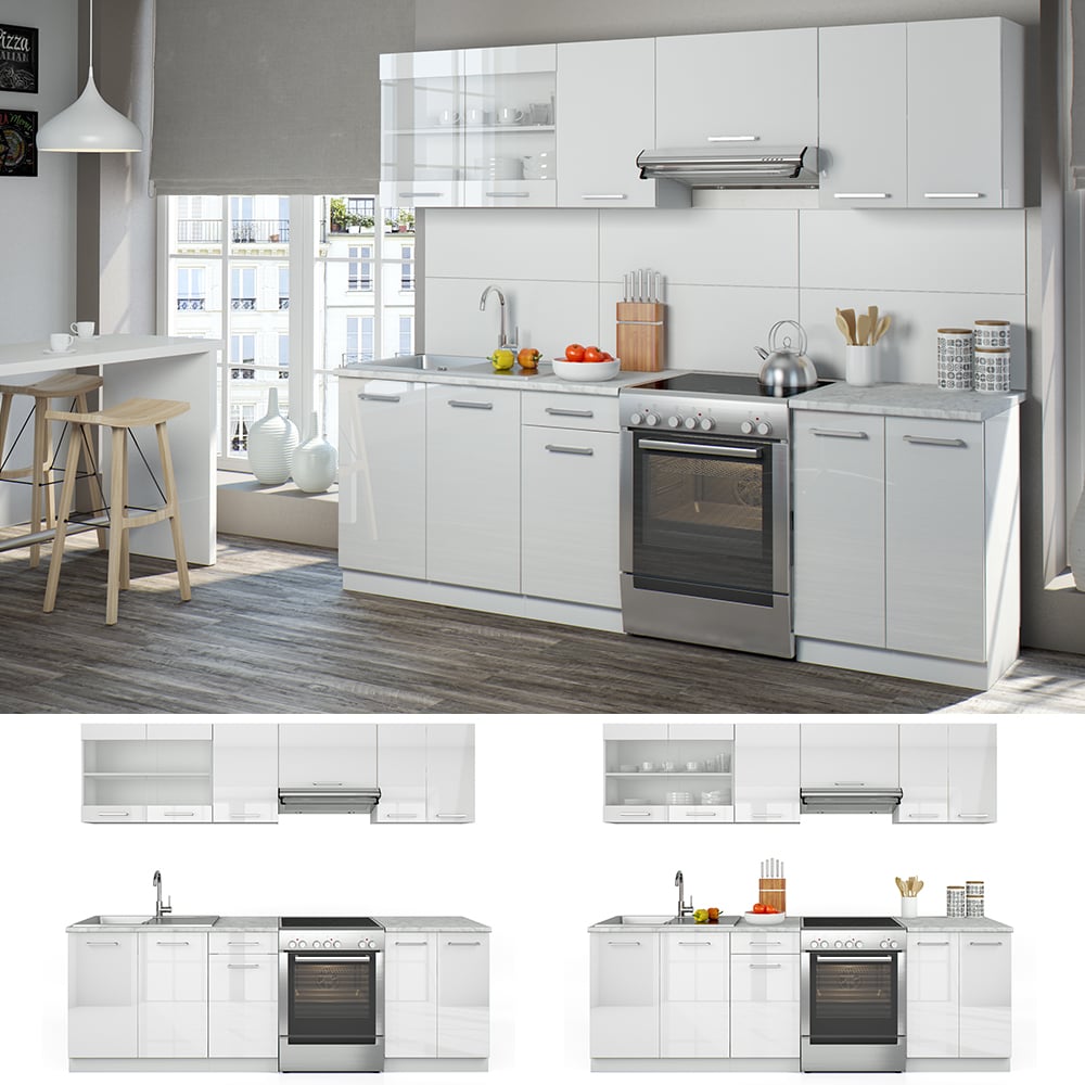 Кухня готовая 240 см Vicco Raul Белый глянец - фото 8 Кухня готовая 240 см Vicco Raul Белый глянец - фото 8