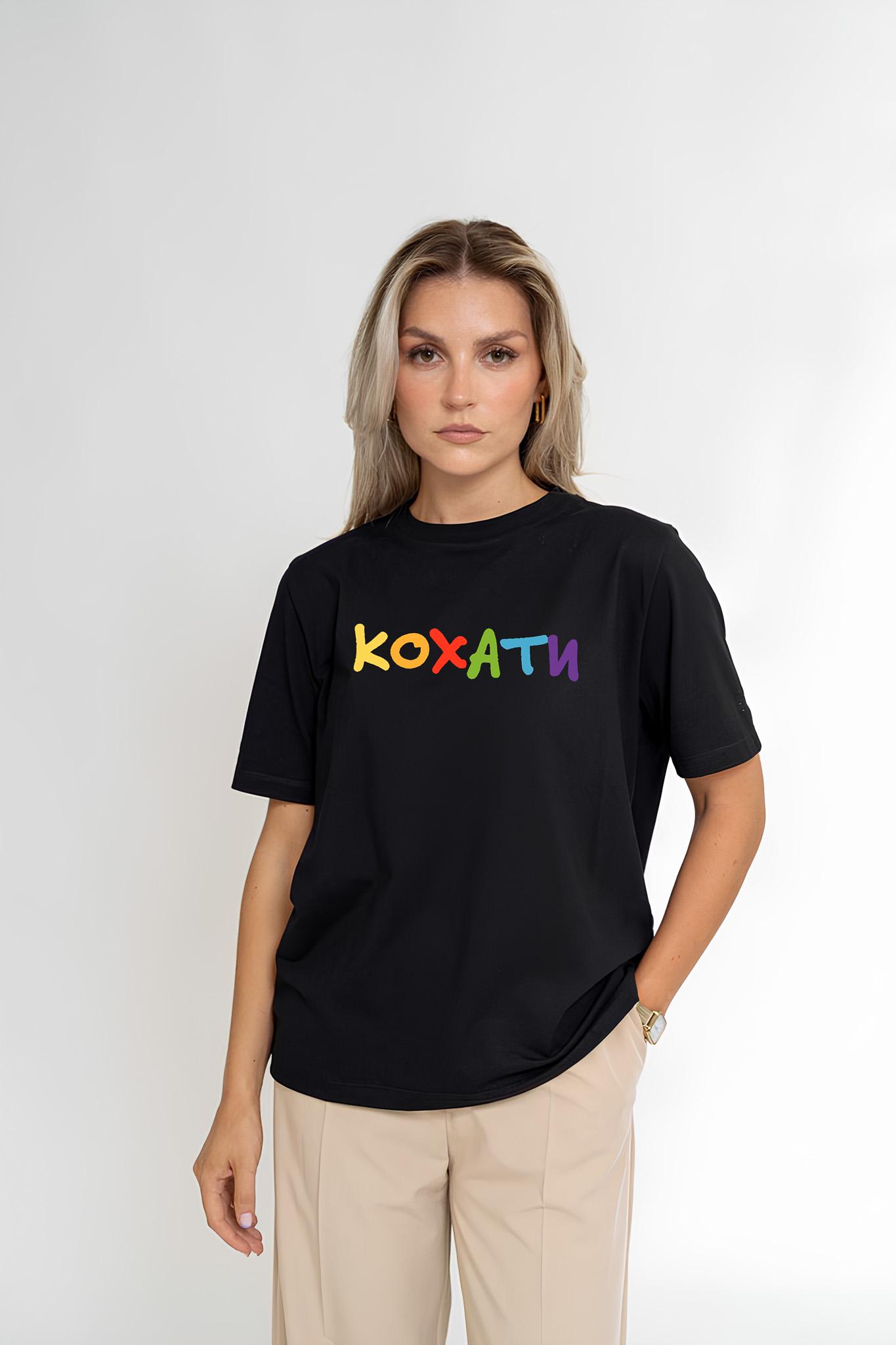 Футболка жіноча з ДТФ-принтом 61-099 XXL Чорний (40027)