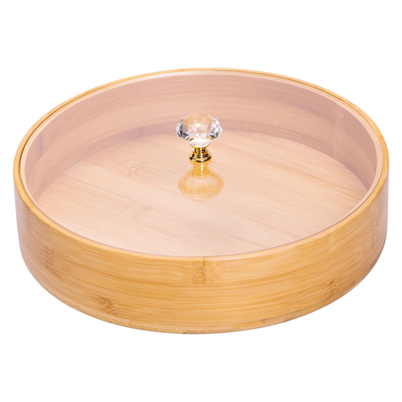 Кружка деревянная на 4 секции с крышкой для закусок 25 см - фото 4 Кружка деревянная на 4 секции с крышкой для закусок 25 см - фото 4