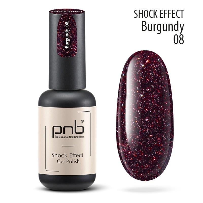 Гель-лак светоотражающий PNB Shock Effect №08 8 мл Burgundy