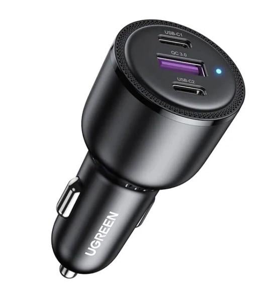 Зарядное устройство автомобильное UGREEN CD239 2xUSB Type-C PD+USB-A Car Charger 69 W Max Черный (1865778885)