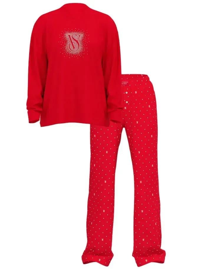 Піжама фланелева світшот/штани Victoria's Secret Flannel Long-Sleeve Tee-Jama Set M Червоний (26811521D) - фото 3 Піжама фланелева світшот/штани Victoria's Secret Flannel Long-Sleeve Tee-Jama Set M Червоний (26811521D) - фото 3