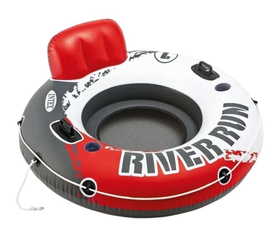 Надувное кресло Intex Ривер Ран с ручками/подстаканниками/тросом 135 см Red (85295)