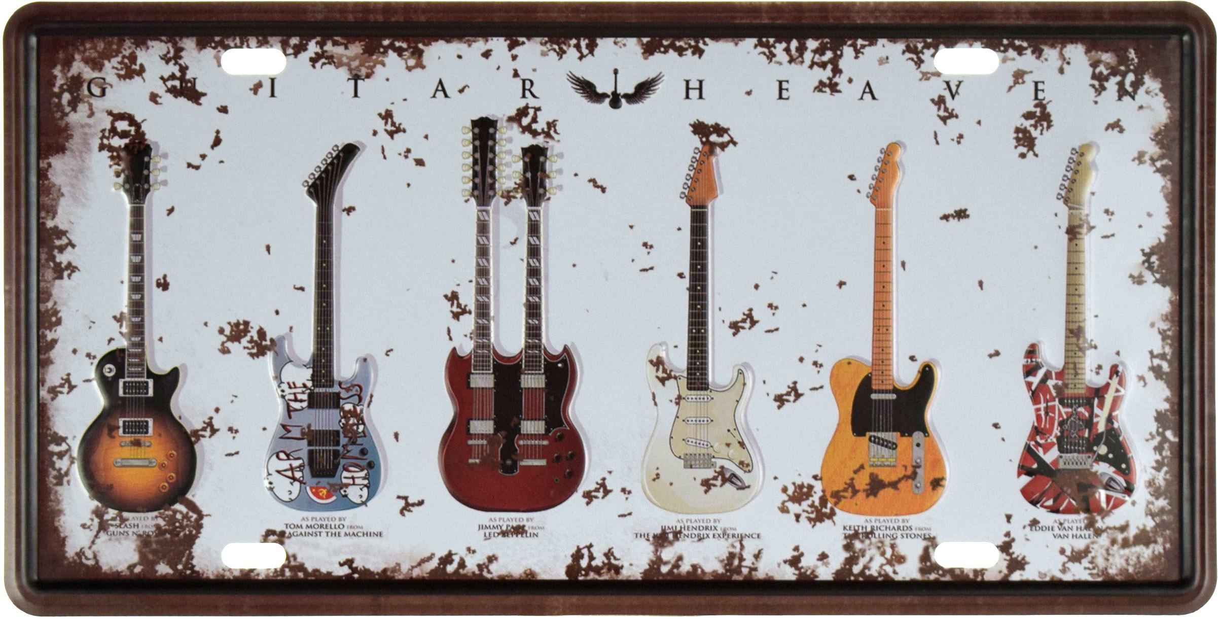 Табличка металева Гітарний Рай/Guitar Heaven 15x30 см