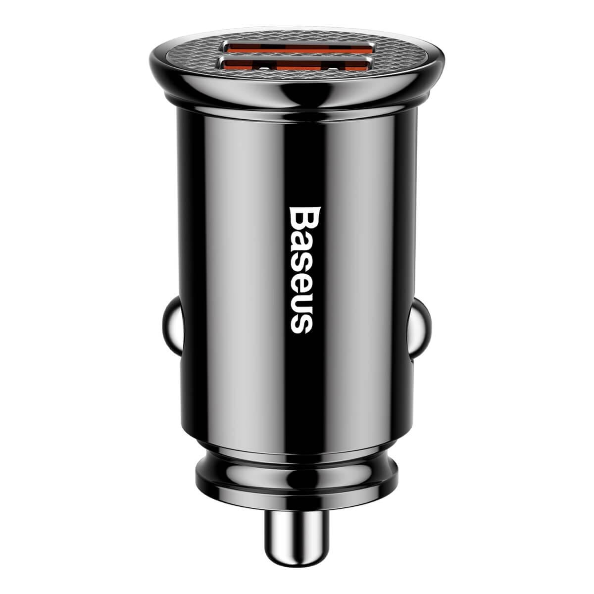 Автомобильное зарядное для телефонов BASEUS Circular Plastic А+А 30W Black (24842)