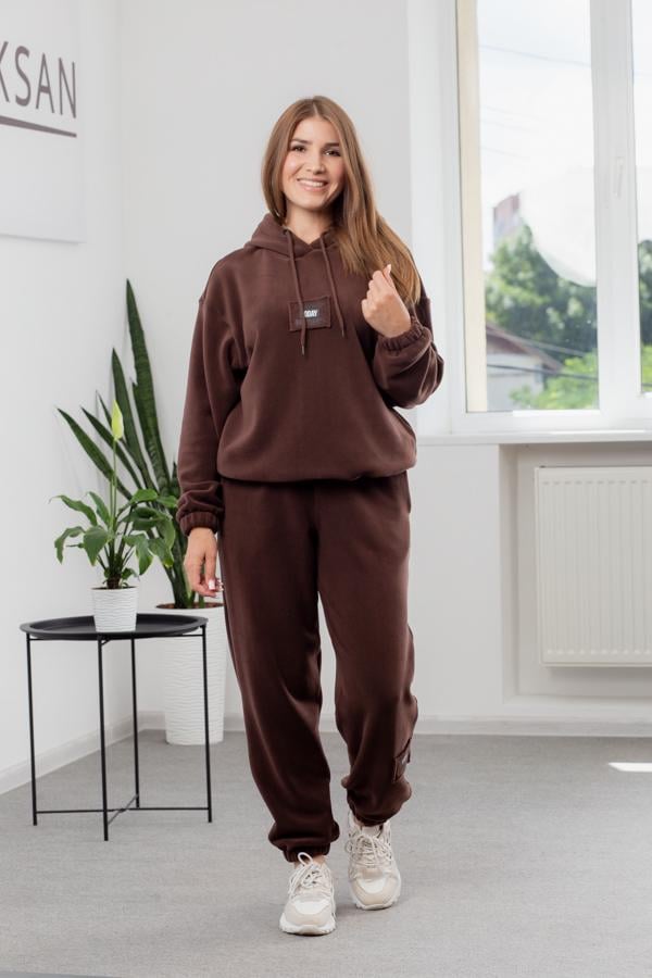 Костюм женский зимний двойка Aksan S Коричневый (25.2735_brown_42)