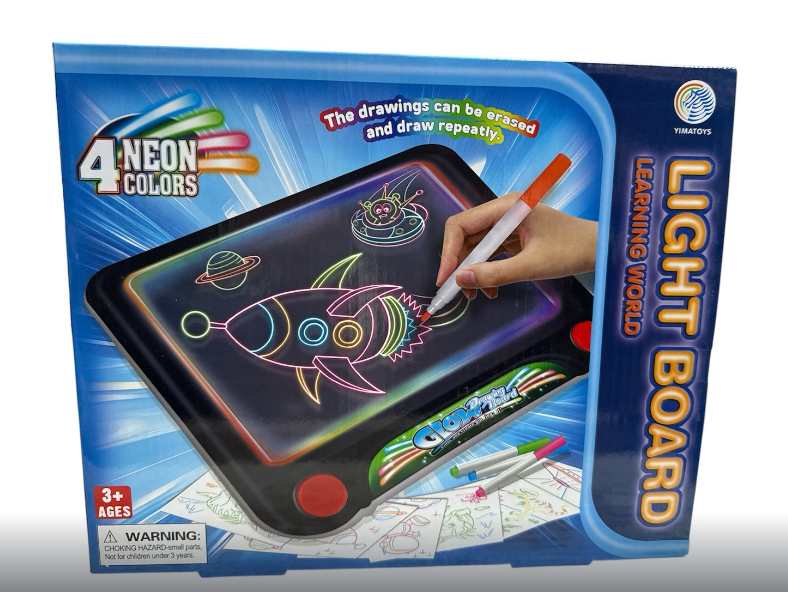 Дошка для малювання YM 27 підсвічування/4 маркери/6 трафаретів/в коробці
