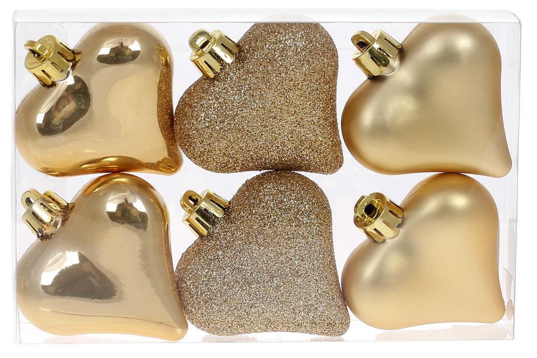 Набор новогодних подвесок BonaDi Сердце 6 шт. (47-043)