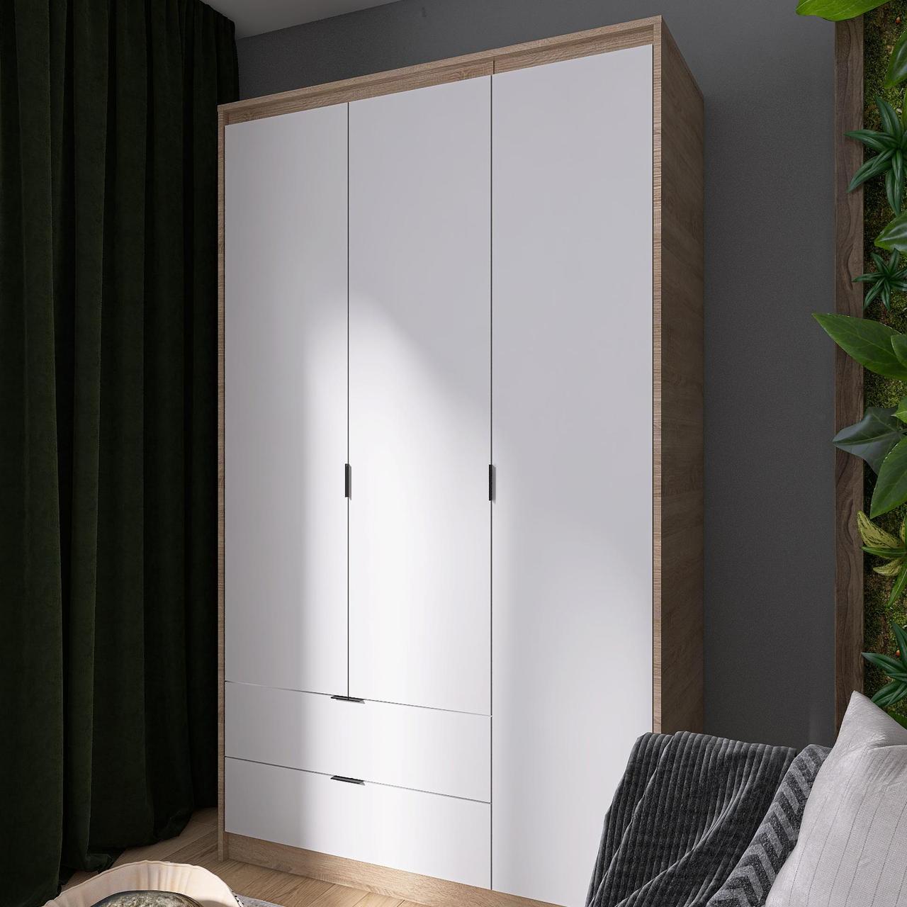 Шкаф для гардероба Еверест Сити-1200 Наполнение штанга + полки Дуб сонома/Белый (210391)