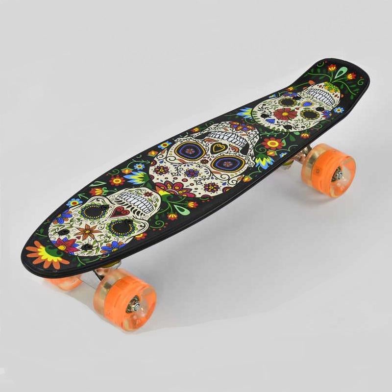 Скейт Пенні борд Best Board з PU колесами що світяться Multicolor (74536)