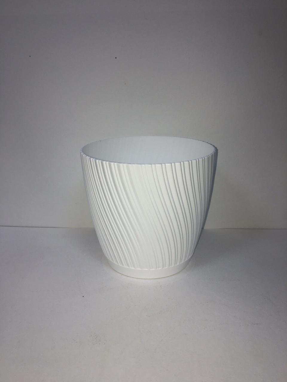 Горшок для цветов Form-Plastic Мика круглый 2,53 л 16х15 см Белый